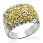 LOS204 - Rhodium 925 Sterling Silver Ring with AAA Grade CZ  in Topaz-0