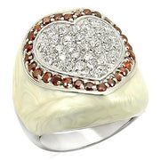 LOS211 - Rhodium 925 Sterling Silver Ring with AAA Grade CZ  in Garnet-0