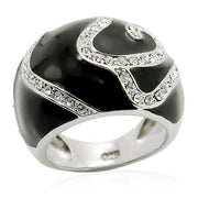 LOS212 - Rhodium 925 Sterling Silver Ring with Top Grade Crystal  in Clear-0