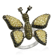 LOS213 - Rhodium+Gold+ Ruthenium 925 Sterling Silver Ring with AAA Grade CZ  in Multi Color-0