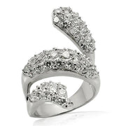 LOS219 - Rhodium 925 Sterling Silver Ring with AAA Grade CZ  in Clear-0