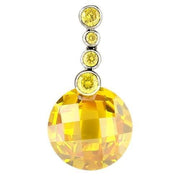LOS239 - Rhodium 925 Sterling Silver Pendant with AAA Grade CZ  in Topaz-0