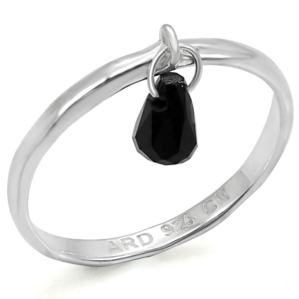 LOS319 - Silver 925 Sterling Silver Ring with Genuine Stone  in Sapphire-0