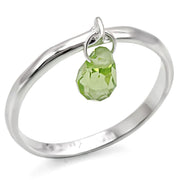 LOS321 - Silver 925 Sterling Silver Ring with Genuine Stone  in Peridot-0
