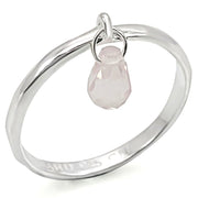 LOS323 - Silver 925 Sterling Silver Ring with Genuine Stone  in Light Rose-0