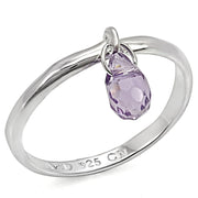 LOS325 - Silver 925 Sterling Silver Ring with Genuine Stone  in Amethyst-0