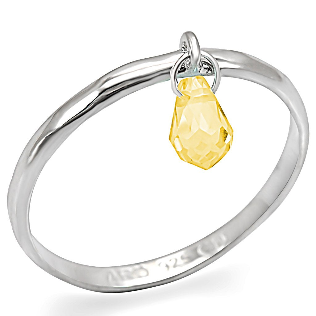 LOS332 - Silver 925 Sterling Silver Ring with Genuine Stone  in Topaz-0