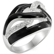 LOS346 - Silver 925 Sterling Silver Ring with AAA Grade CZ  in Clear-0
