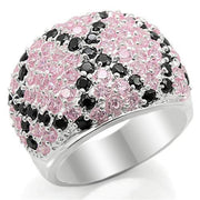 LOS357 - Silver 925 Sterling Silver Ring with AAA Grade CZ  in Multi Color-0