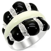 LOS364 - Silver 925 Sterling Silver Ring with AAA Grade CZ  in Clear-0