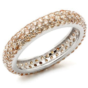 LOS403 - Rhodium 925 Sterling Silver Ring with AAA Grade CZ  in Champagne-0