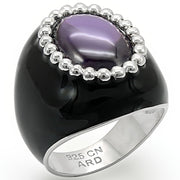 LOS406 - Silver 925 Sterling Silver Ring with AAA Grade CZ  in Amethyst-0