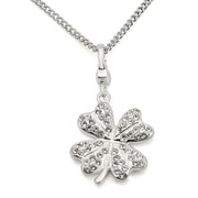 LOS425 - Silver 925 Sterling Silver Chain Pendant with Top Grade Crystal  in Clear-0
