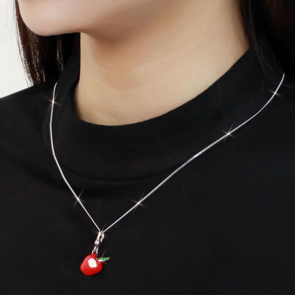 LOS428 - Silver 925 Sterling Silver Chain Pendant with No Stone-1