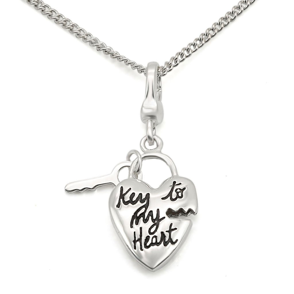 LOS430 - Silver 925 Sterling Silver Chain Pendant with No Stone-0