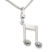 LOS443 - Silver 925 Sterling Silver Chain Pendant with Top Grade Crystal  in Clear-0