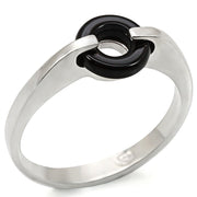 LOS456 - Silver 925 Sterling Silver Ring with Semi-Precious Agate in Jet-0