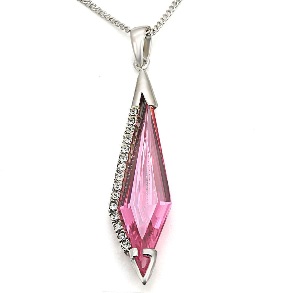 LOS473 - Silver 925 Sterling Silver Pendant with AAA Grade CZ  in Rose-0