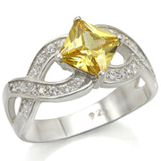LOS475 - Silver 925 Sterling Silver Ring with AAA Grade CZ  in Topaz-0