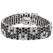 LOS476 - Rhodium 925 Sterling Silver Bracelet with AAA Grade CZ  in Black Diamond-0