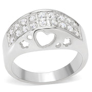 LOS506 - Silver 925 Sterling Silver Ring with AAA Grade CZ  in Clear-0