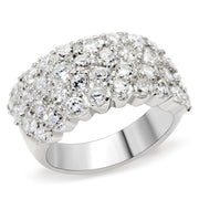 LOS520 - Silver 925 Sterling Silver Ring with AAA Grade CZ  in Clear-0