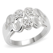 LOS523 - Silver 925 Sterling Silver Ring with AAA Grade CZ  in Clear-0