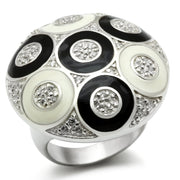 LOS541 - Silver 925 Sterling Silver Ring with AAA Grade CZ  in Clear-0