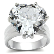 LOS543 - Silver 925 Sterling Silver Ring with AAA Grade CZ  in Clear-0