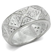 LOS559 - Silver 925 Sterling Silver Ring with AAA Grade CZ  in Clear-0