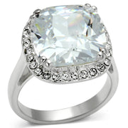 LOS561 - Silver 925 Sterling Silver Ring with AAA Grade CZ  in Clear-0