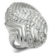 LOS569 - Rhodium 925 Sterling Silver Ring with AAA Grade CZ  in Clear-0