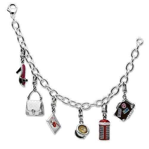 LOS607 - Silver 925 Sterling Silver Bracelet with Epoxy  in Multi Color-1