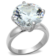 LOS681 - Silver 925 Sterling Silver Ring with AAA Grade CZ  in Clear-0