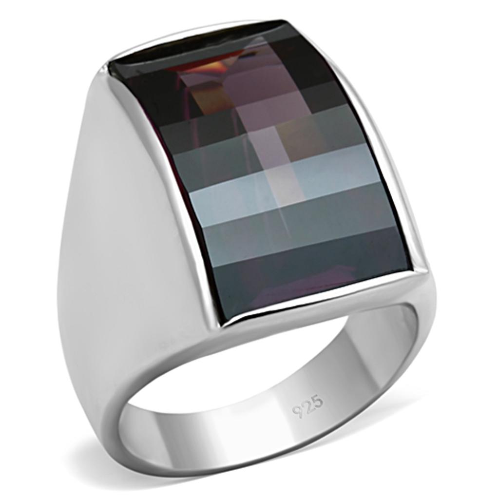 LOS694 - Silver 925 Sterling Silver Ring with AAA Grade CZ  in Amethyst-0