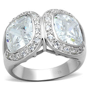 LOS698 - Silver 925 Sterling Silver Ring with AAA Grade CZ  in Clear-0