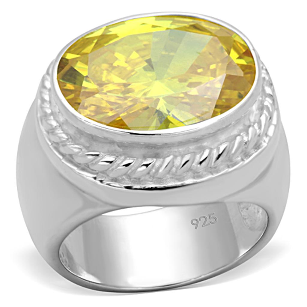 LOS731 - Silver 925 Sterling Silver Ring with AAA Grade CZ  in Topaz-0