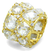 LOS765 - Gold 925 Sterling Silver Ring with AAA Grade CZ  in Clear-0
