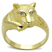 LOS770 - Gold 925 Sterling Silver Ring with AAA Grade CZ  in Clear-0