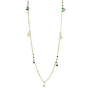 LOS793 - Matte Gold 925 Sterling Silver Necklace with Synthetic Turquoise in Multi Color-0