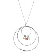 LOS795 - Silver 925 Sterling Silver Necklace with Synthetic Jade in Multi Color-0