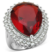 LOS800 - Rhodium 925 Sterling Silver Ring with Synthetic Synthetic Glass in Siam-0