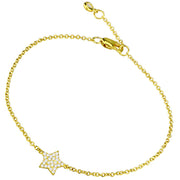 LOS816 - Gold 925 Sterling Silver Bracelet with AAA Grade CZ  in Clear-0