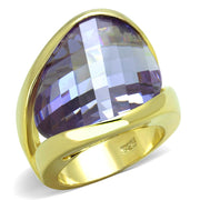 LOS822 - Gold 925 Sterling Silver Ring with AAA Grade CZ  in Amethyst-0