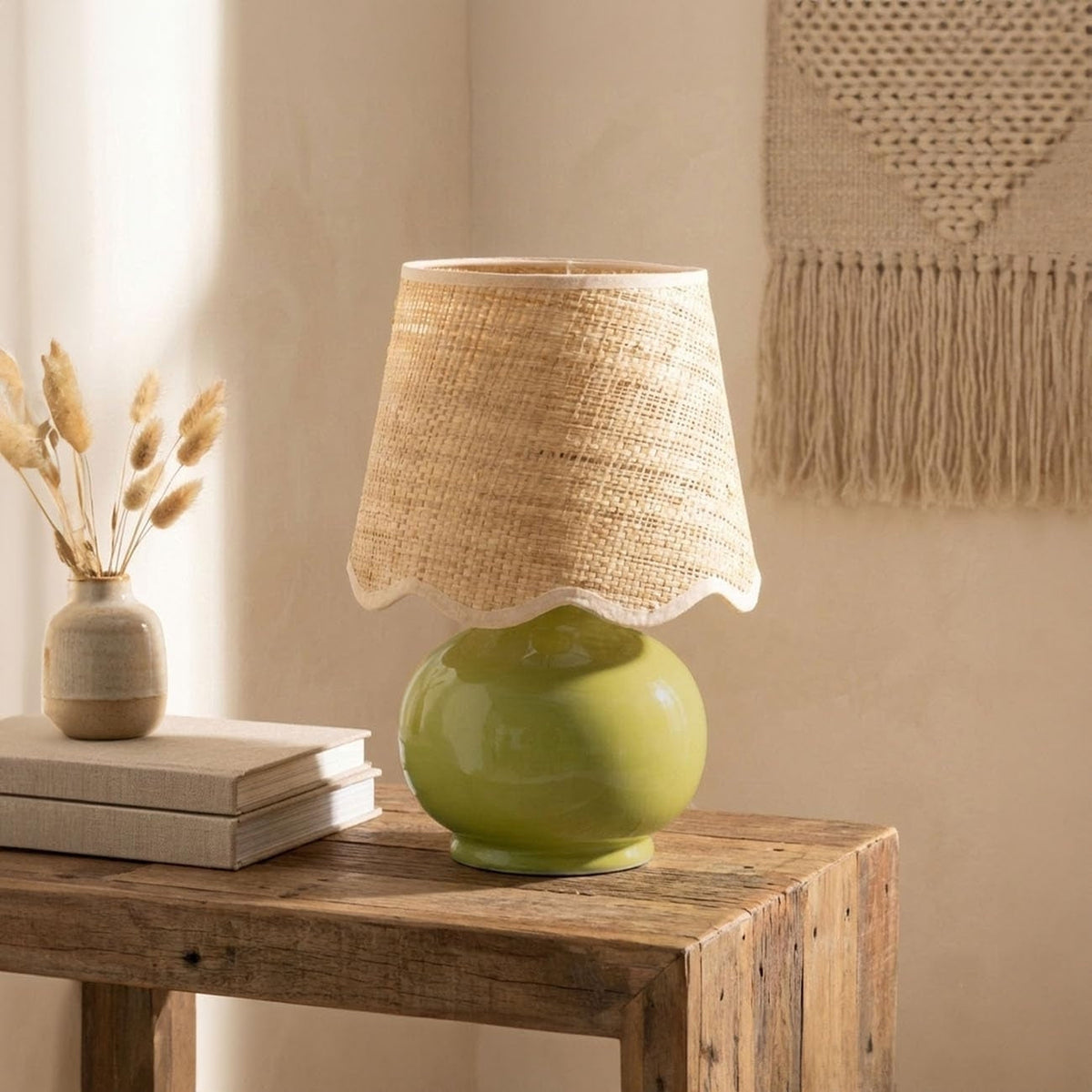Benton Handmade Ceramic Table Lamp with Cotton Shade-8