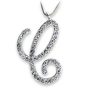 OT116 - Rhodium Brass Pendant with Top Grade Crystal  in Clear-0