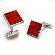 OT581 - Rhodium Brass Cufflink with Epoxy  in Siam-0