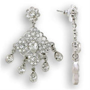 S37110 - Rhodium 925 Sterling Silver Earrings with Top Grade Crystal  in Clear-0