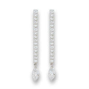 S411207 - Rhodium 925 Sterling Silver Earrings with AAA Grade CZ  in Clear-0