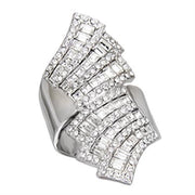 S54918 - Rhodium 925 Sterling Silver Ring with Top Grade Crystal  in Clear-0